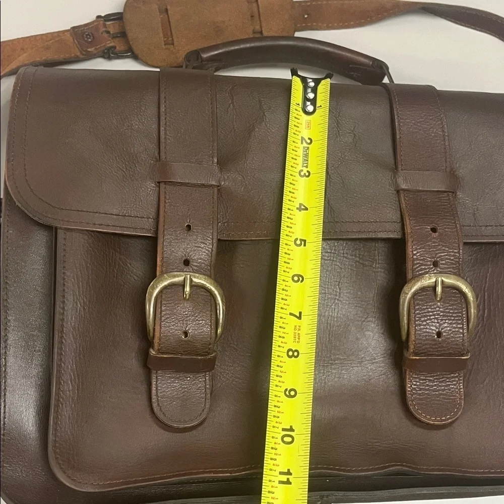 Naturally Yours Brown vintage Leather Briefcase with long adjustable strap